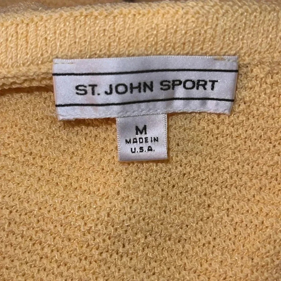 St. John by Marie Gray Women’s Buttery Yellow Hooded Cardigan Sweater Jumper M - Picture 9 of 16